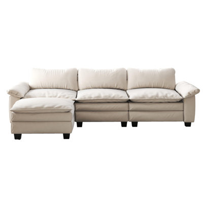 Living Room Furniture Luxury Sectional Sofa Couch with Ottoman Soft Velvet Upholstered Sofa