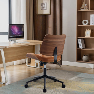 Chaise de travail rotative en similicuir Crosslin