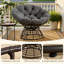 Chaise d'extérieur pivotante à 360 ° en rotin avec coussin-1907266245