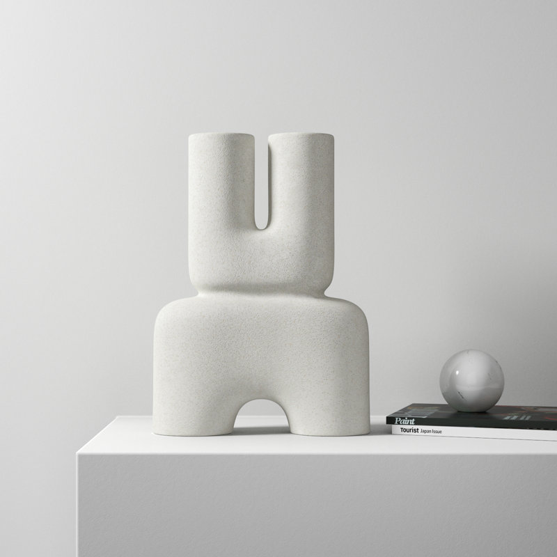 Sharee Stoneware Table Vase, White