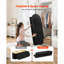 Banc de rangement avec repose-pieds noir pliable en molleton pliable avec rangement