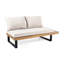 Canapé 2 places en bois beige - Côté droit, largeur 80,5 cm, profondeur 162,5 cm, hauteur 73,6 cm, côté en bois, poids 23,8 kg