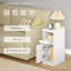 Slim Bedside Table, Set of 2, Narrow Bedside Cabinet with Tray, Nightstand with 1 Door, Side Table with 2 Hooks, for Bedrooms, Living Rooms, Modern, White, 35 × 24 × 64 cm 