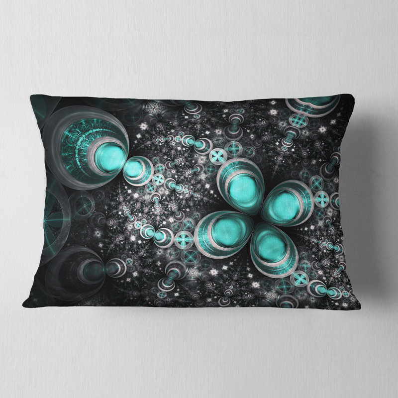 Coussin lombaire floral fractal scintillant
