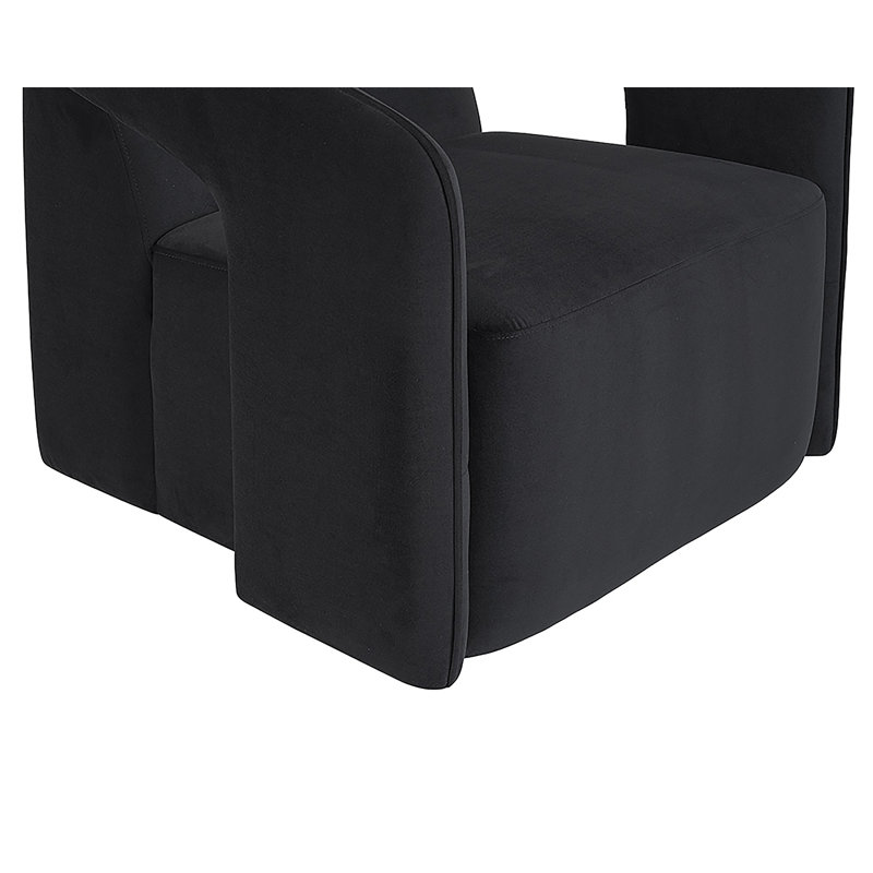 Kendrick Swivel Armchair, Black Velvet
