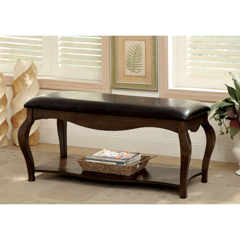 Natay Faux Leather Office Bench