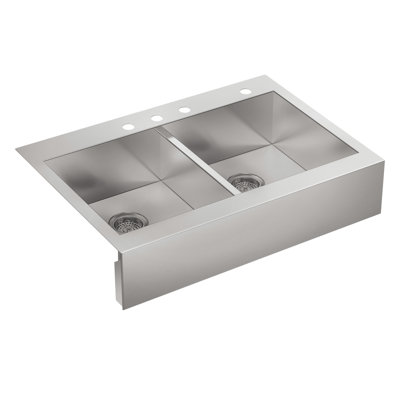 Évier de cuisine double à tablier frontal L 35,75 po x l 24,3125 po Vault™