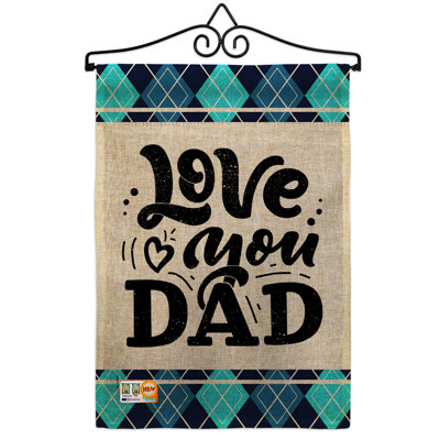 2 côtés en polyester 13 x 19 po love you dad ensemble de drapeau