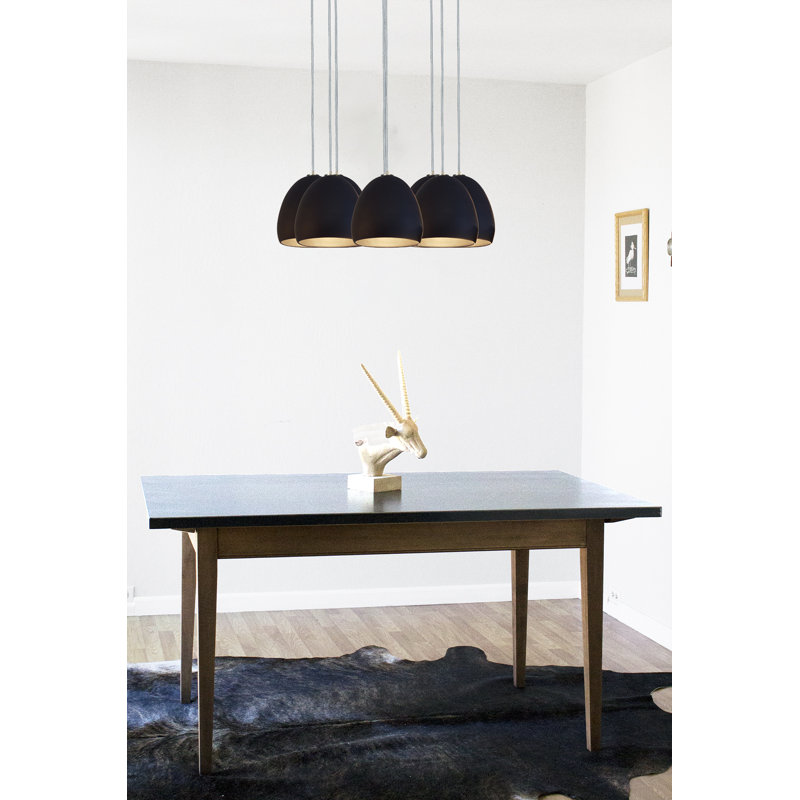 Lustre en forme de dôme à 8 lumières, Incandescent, H 120 po, Nickel