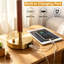Lampe de table 21 pouces en bois massif de noyer (1 unité), base en métal, abat-jour en lin, 3 températures de couleur, prise secteur intégrée, ports de chargement USB-A et USB-C-2095300228