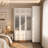 L-Shaped Corner Wardrobe Set with Top Cabinets, Frosted Glass Doors, 10 Shelves & 2 Drawers