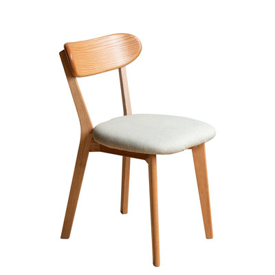 Chaise de salle à manger en chêne naturel avec assise rembourrée, assise profonde, idéale pour le soutien de la colonne vertébrale courbée, facile à nettoyer et à entretenir