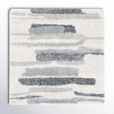 Odette Abstract Shag Gray/Ivory Area Rug