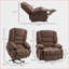 Fauteuils inclinables, fauteuil inclinable Power Lift avec massage par vibration & amp; Chaleur, canapé en tissu pour personnes âgées, télécommande, poches latérales, assemblage rapide | Noyer brun-1786686669