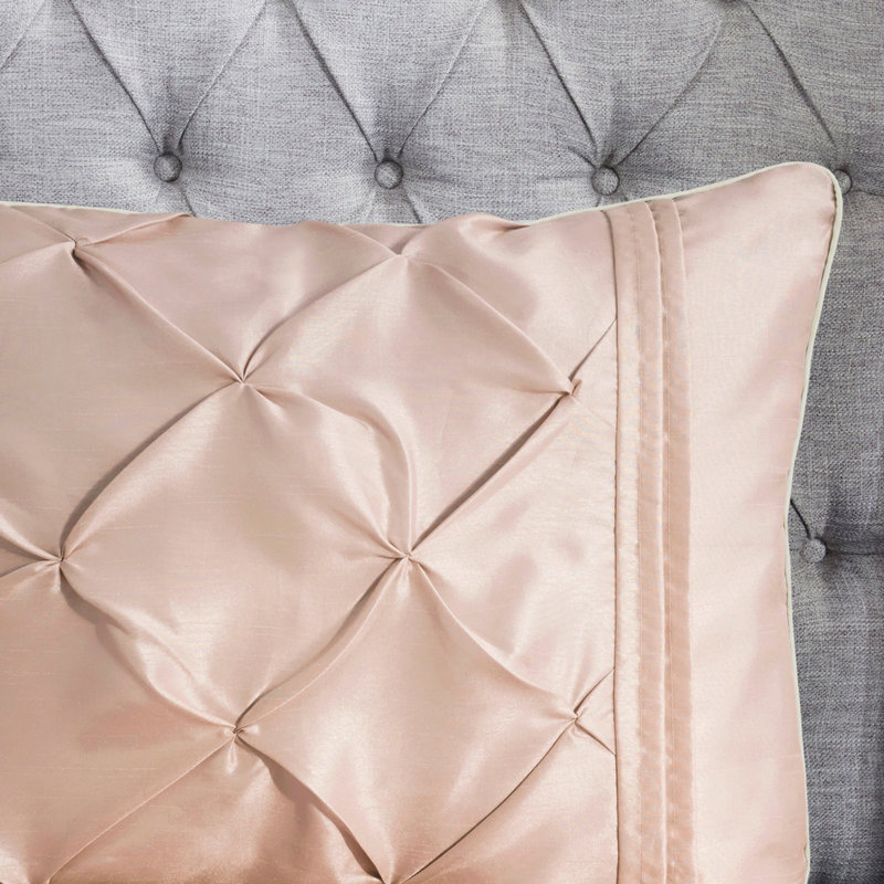 7 Piece Tufted Comforter Set Blush