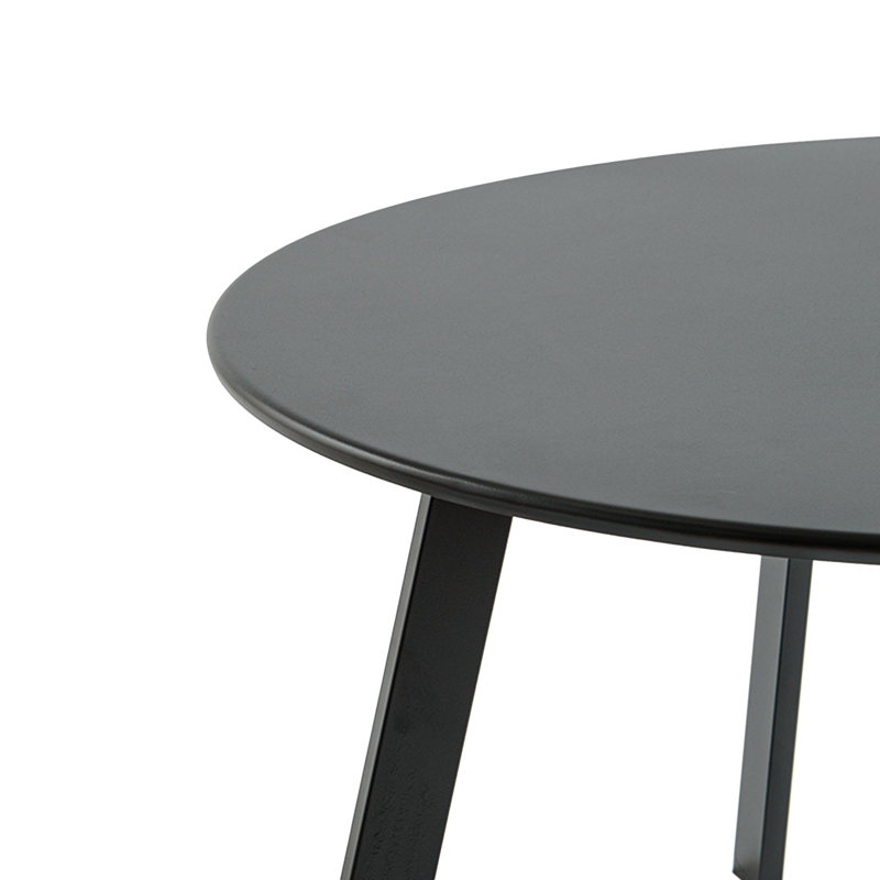 Table basse d'extérieur ronde en acier 27,5 po Cera, Noir