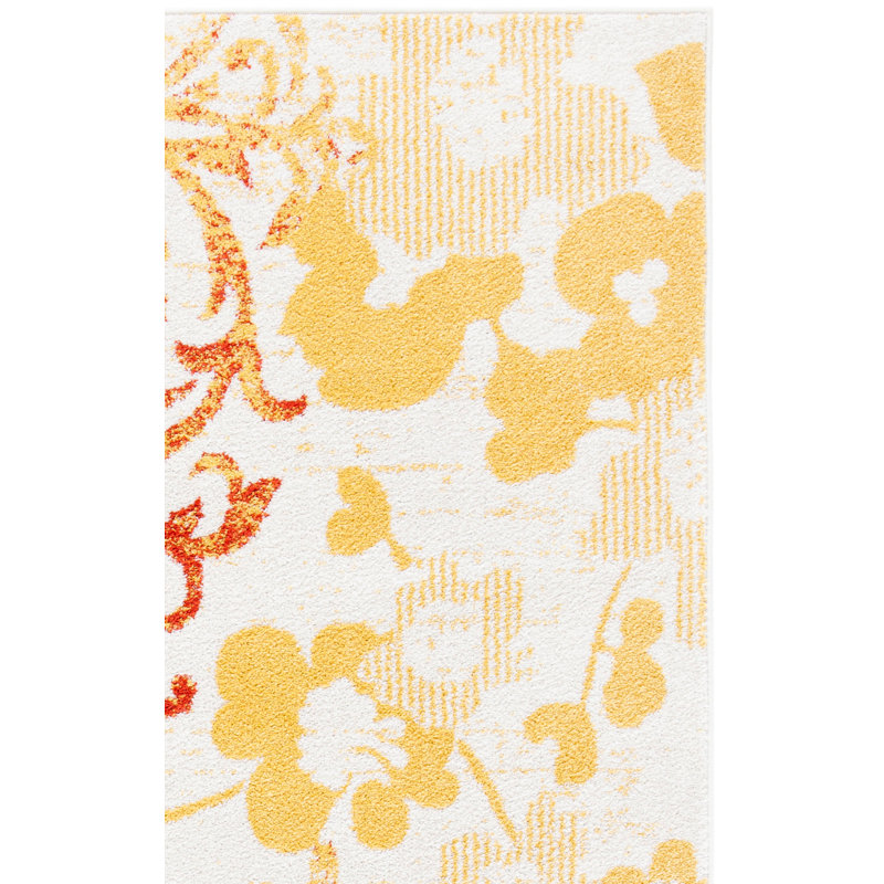 Tapis à motif floral Akshayen, Carré 6 pi 7 po