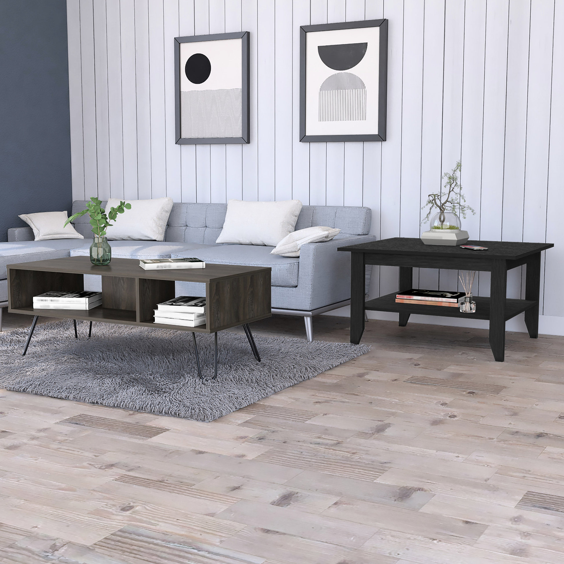 Latitude Run® 2 Living Room Coffee Table And With Abundant Shelf Space ...