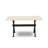 7 Piece Kitchen Table Set Consist of a Rectangle Dining Table with X-Legs and 6 Black Color Linen Fabric Parson Dining Chairs, Wire Brushed Black Finish-839394258-839394263-839394262