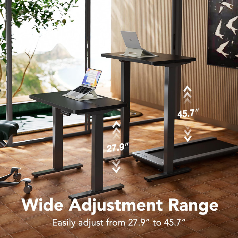 Electric Standing Desk With 4 Memory Presets, Wide Height Adjustment, Durable Steel Frame & Easy Assembly, Black