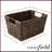 Set Of 4 Water Hyacinth Storage Baskets With Handles - Natural, Woven Rectangular Storage Bins For Shelves, Blankets, Laundry Organization-1954341048
