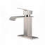 Robinet de lavabo de salle de bain à poignée simple en nickel brossé avec flux laminaire