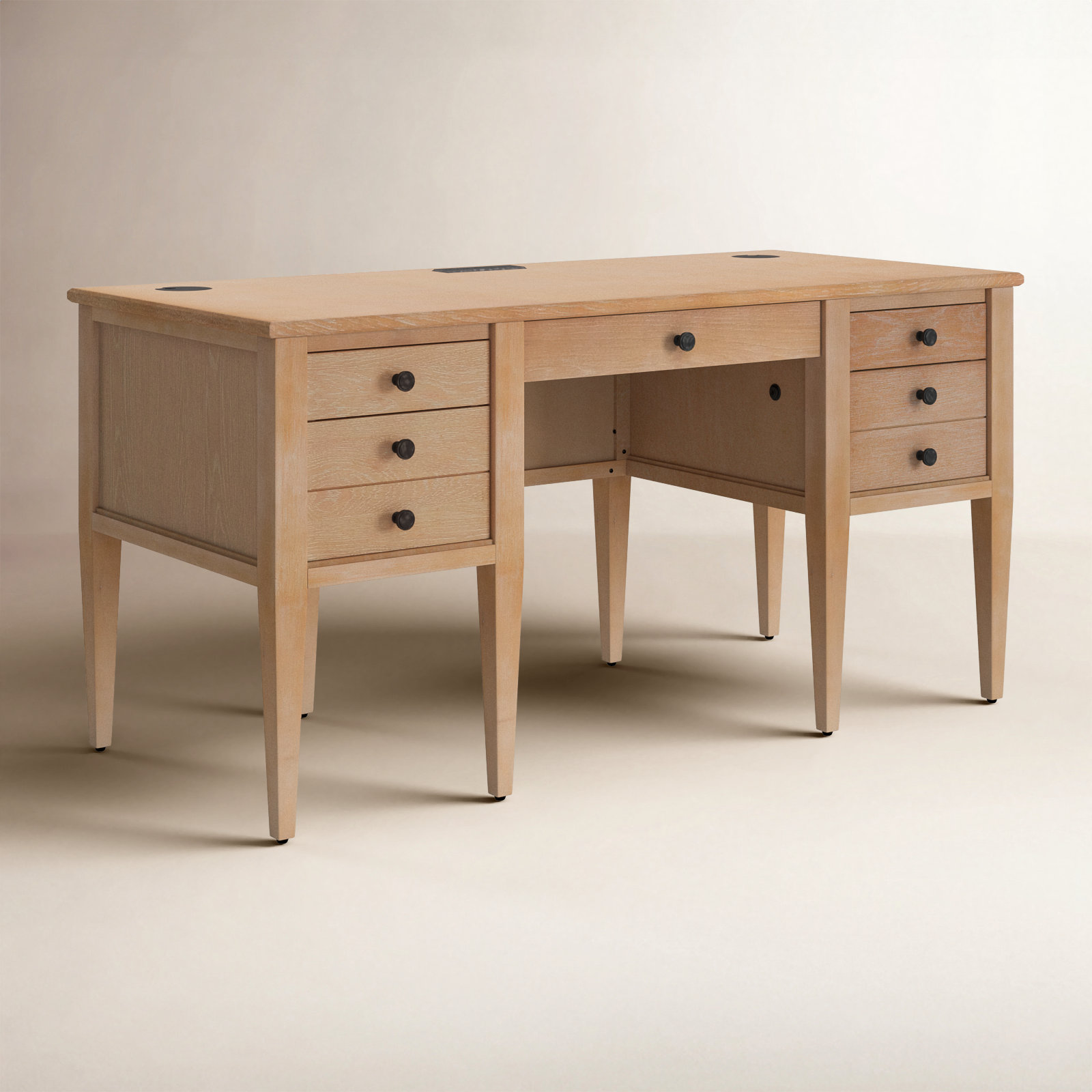 Gayle 60 " Oak Executive Desk