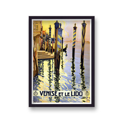 Italy Venise Et Le Lido Vintage Travel - Single Picture Frame Print