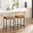 Set of 4 Counter Height Bar Stools - Modern Saddle Stools with Thick Faux Leather Seat, Sturdy Metal Frame & Footrest for Kitchen Island, Dining Room, Black-271610169-271610175