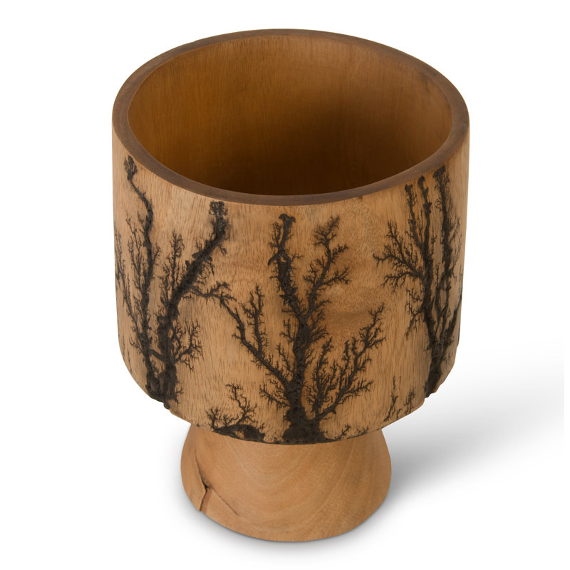 Lightning Brown 13" Wood Table Vase