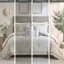 Housse de couette 100% coton taupe avec broderie en chenille élégante
