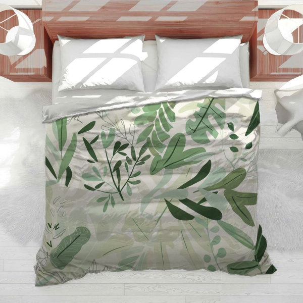 VisionBedding Leaves Bedding Nature Motif Comforter Subtle | Wayfair