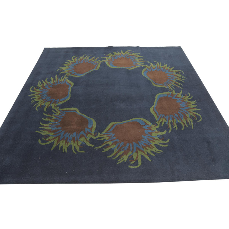 Tapis carré bleu marine Myrick