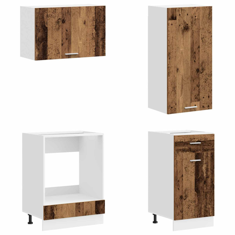 vidaXL Kitchen Unit with Drawer with Door LYON 8 pcs Engineered Wood Modern, Old Wood