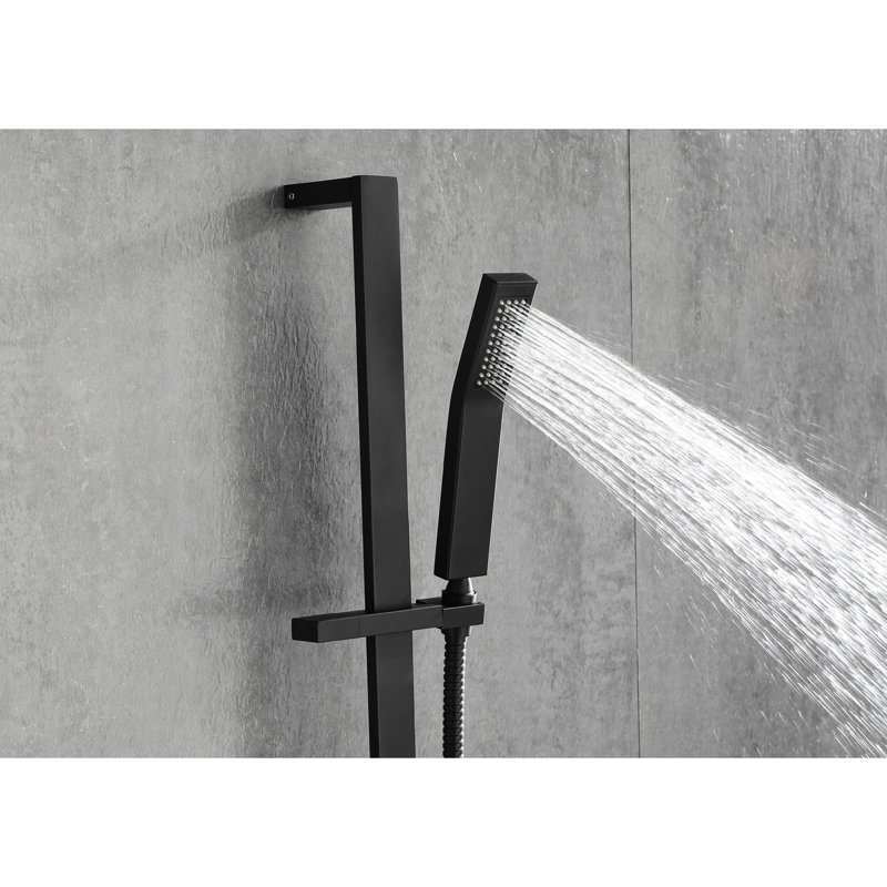 59-inch Hose Handheld Shower With 28-inch Slide Bar, Matte Black Bathroom Uniqueness, Adjustable Head For Forceful Water Spray, Nozzles, Rust Stainless Steel Featuring Bar And Hose, Focus, Head,