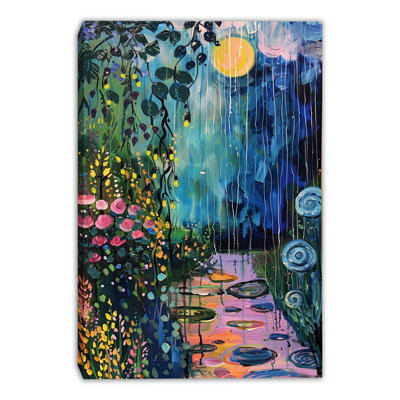 «Whispering Garden Pond», art mural sur toile tendue