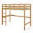 Rubber Wood Loft Bed Frame With Built-In Desk,Safety Guardrail And Ladder-1424732162