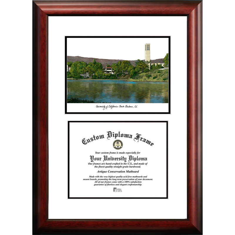Cadre de diplôme pour lithographie en gauchoss ncaa cu santa barbara
