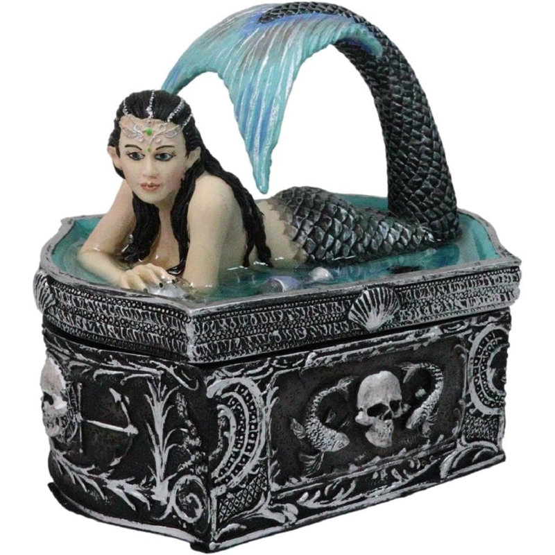 Coffret décoratif sirène cachée sirène sur fond de nécromancie