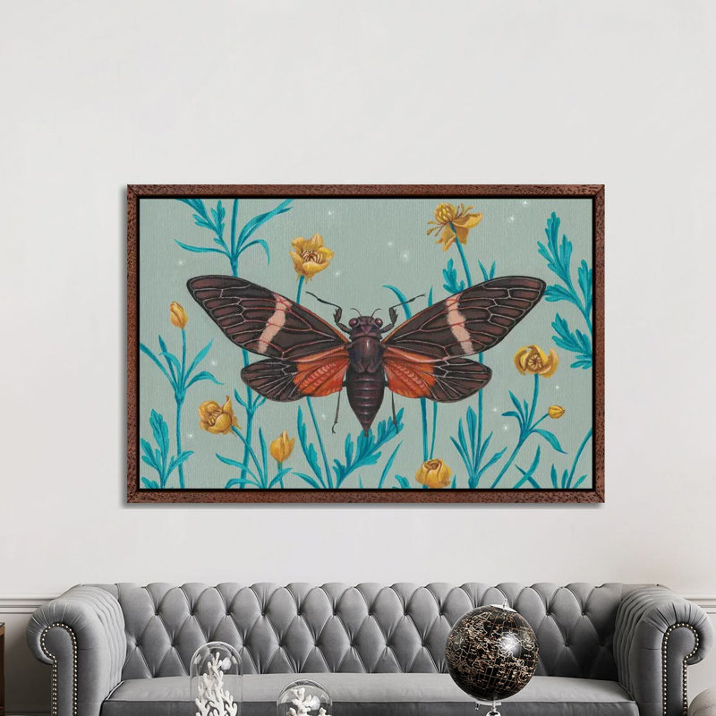 Among The Buttercups by Vasilisa Romanenko - Print on Canvas, Classic Brown Wood Framed, 101.6cm H x 152.4cm W x 3.81cm D