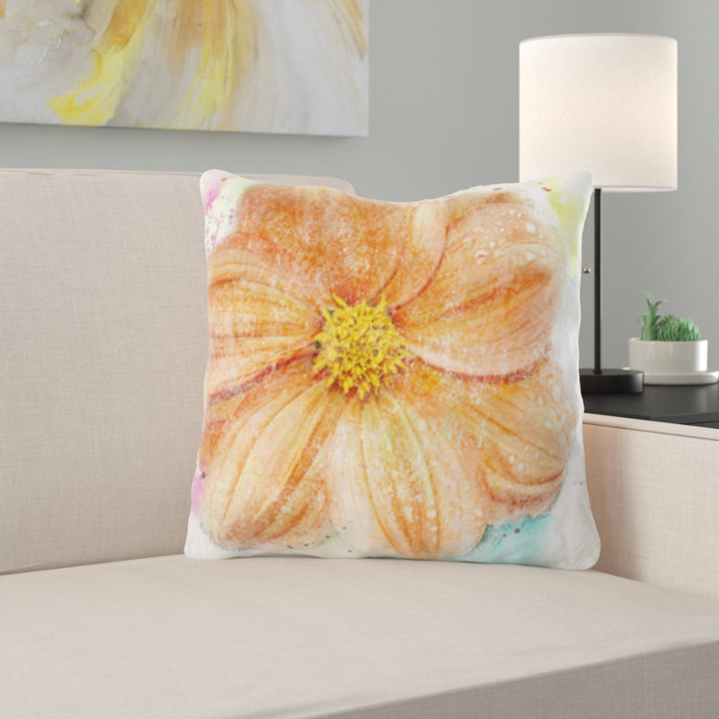  Flower Throw Pillow, Indoor, Microsuede