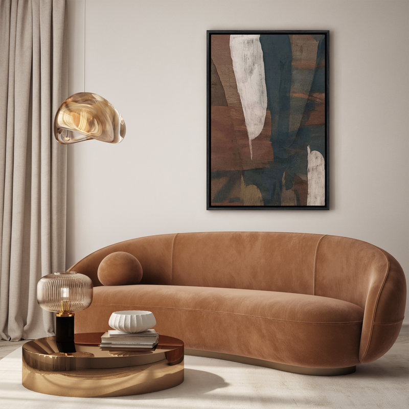«Earth Tone Abstract Minimalist Contemporary Art», reproduction d'art encadrée, H 36 po x l 24 po, Noir