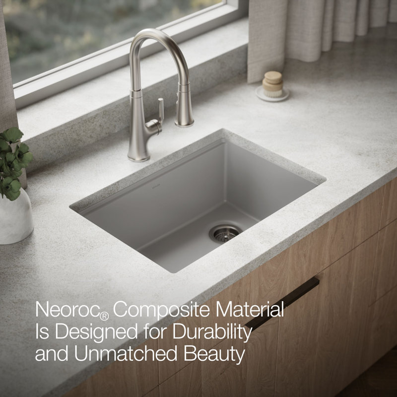 Billings Undermount Single-Bowl Workstation Kitchen Sink, Gray