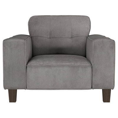 Torrica Upholstered Track Arm Tufted Accent Chair Charcoal