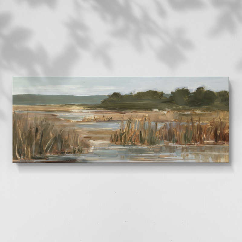 Wetland Grasses II - Toile tendue avec châssis - Prêt à accrocher, H 12 po x l 30 po