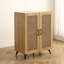 Armoire à chaussures à double porte Natural Rattan avec grand espace de rangement et structure durable 29,5 pouces