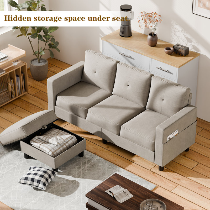 Degnan 76.4'' Upholstered Sofa Chaise
