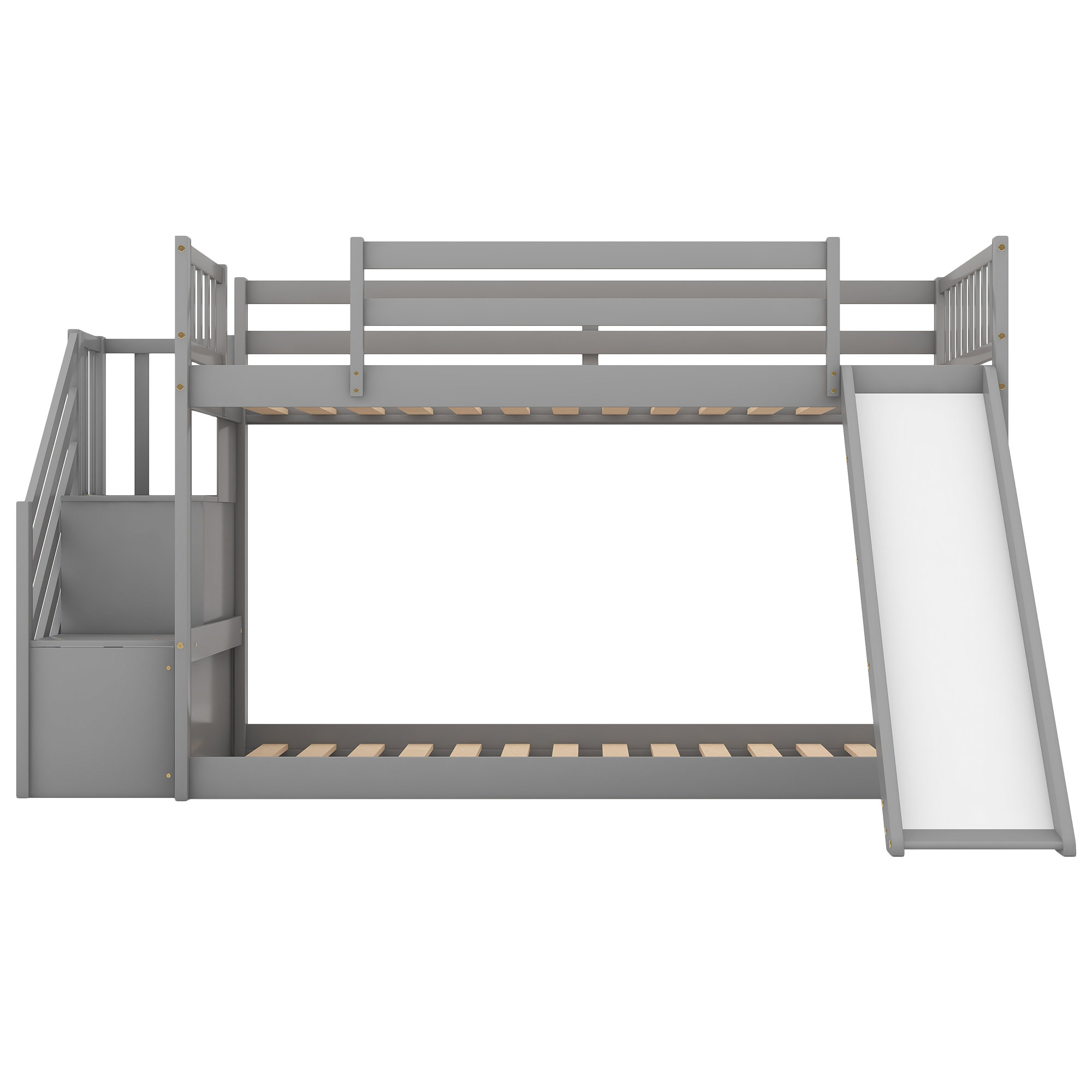 Ventura Kids Twin Over Twin Bunk Bed, Gray