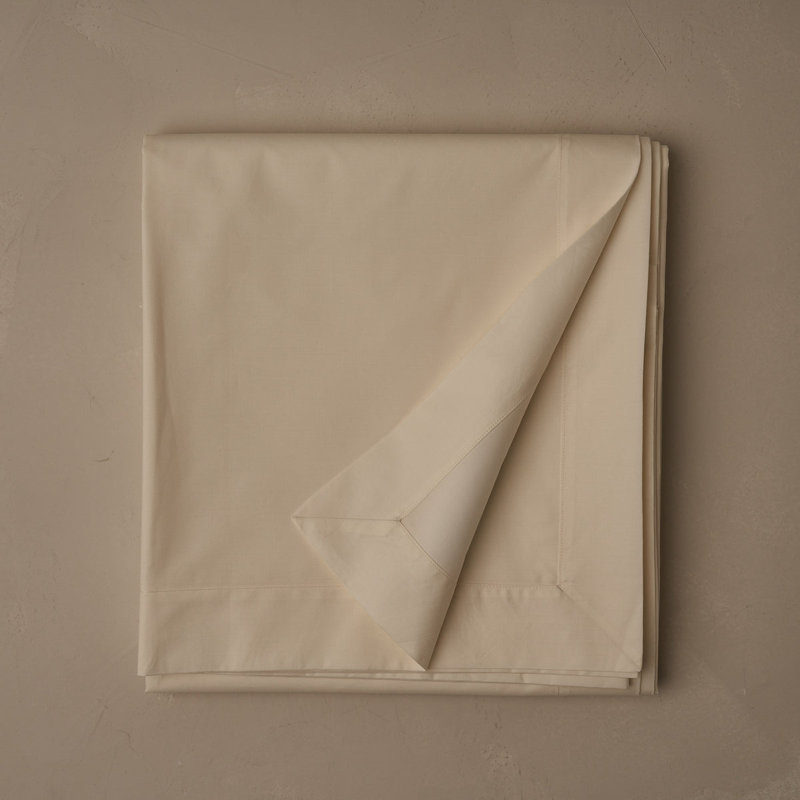Classic Cotton Percale Flat Sheet, Twin Flat Sheet, Ivory
