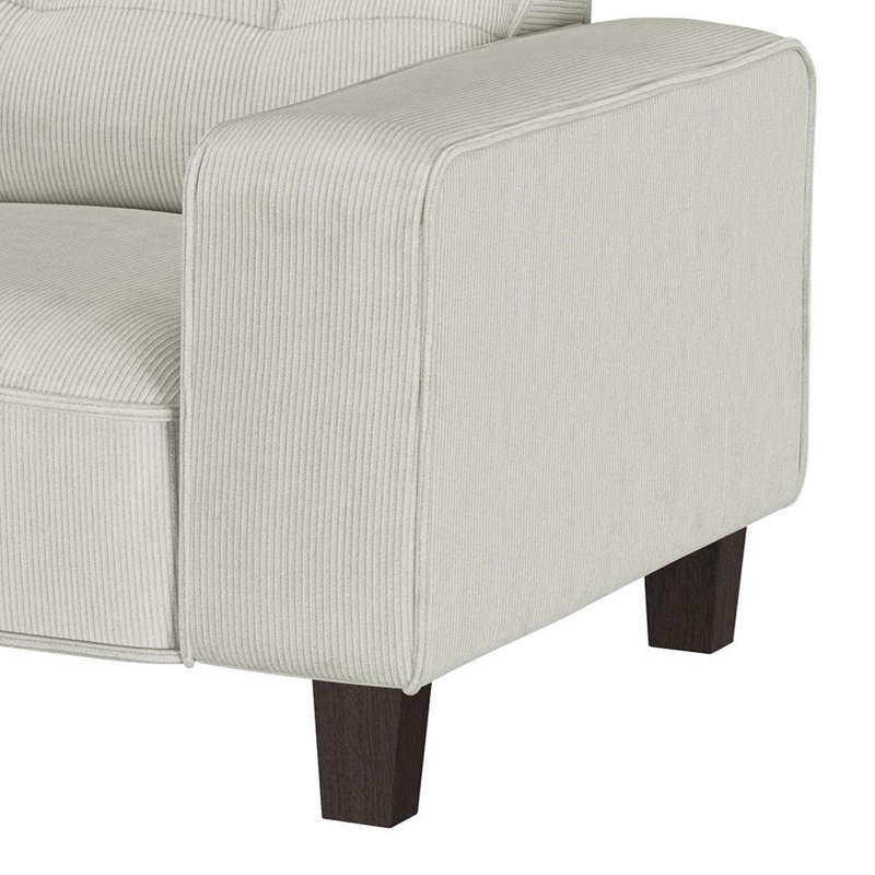 Causeuse capitonnée avec accoudoirs rembourrés, Beige